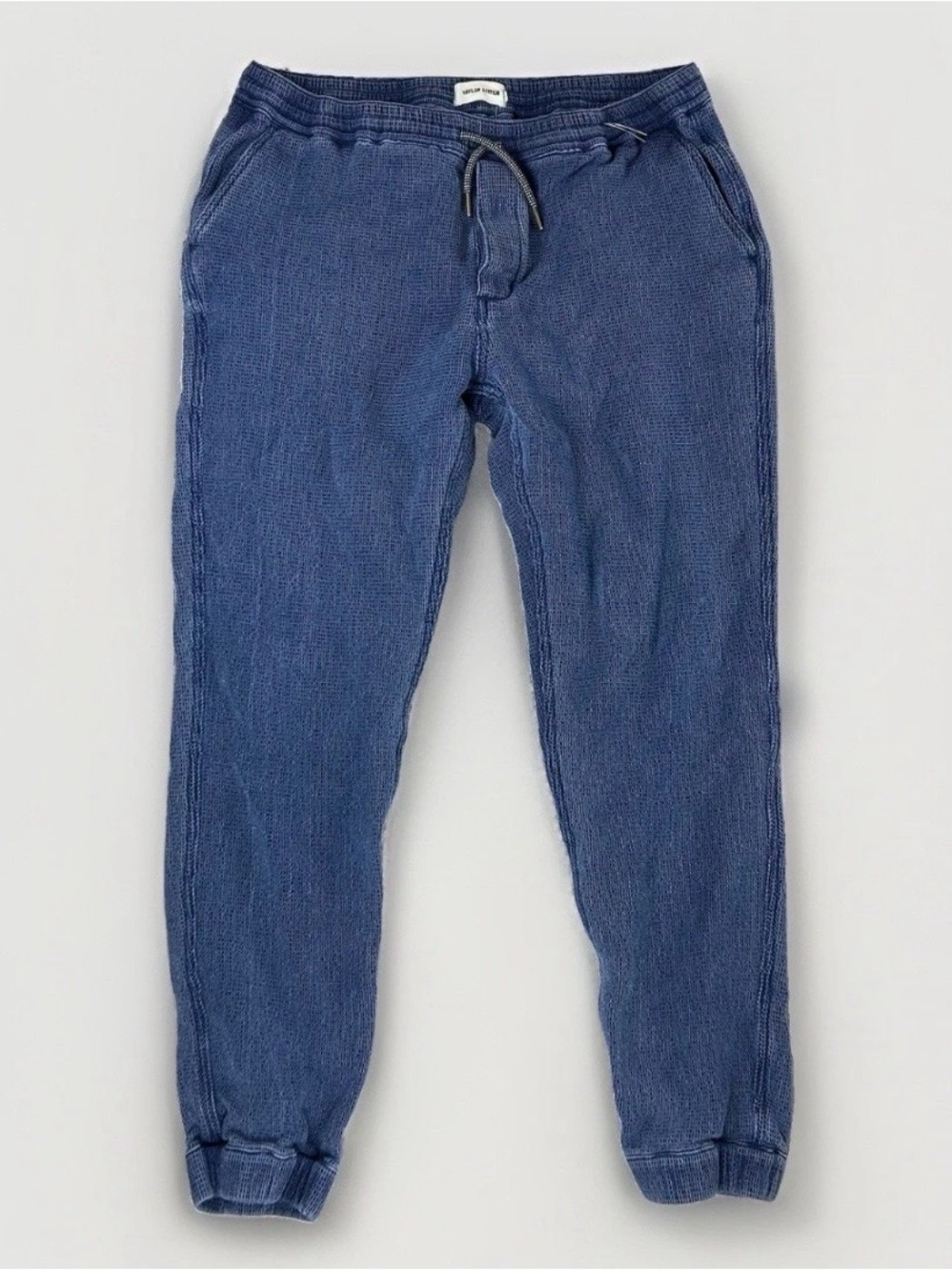 Taylor Stitch Jogger‎ Pants Men’s XL Blue Waffle Knit Tapered Stretch